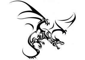 Sticker dragon noir