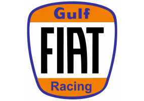 Sticker Gulf orange bleu noir fiat