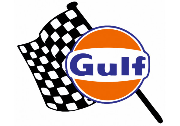 Sticker Gulf damier drapeau gauche