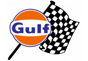 Sticker Gulf damier drapeau droite