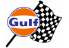 Sticker Gulf damier drapeau droite