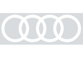 Sticker AUDI logo blanc gris