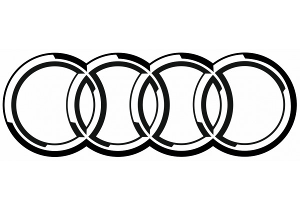 Sticker AUDI  logo  noir pour d co voiture murale mobilier 