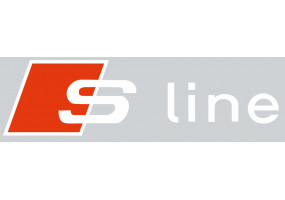 Sticker AUDI S line blanc gris rouge