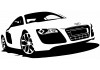 Sticker AUDI voiture blanc noir