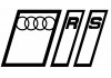 Sticker AUDI R S logo blanc noir