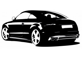 Sticker AUDI voiture blanc noir