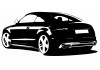 Sticker AUDI voiture blanc noir
