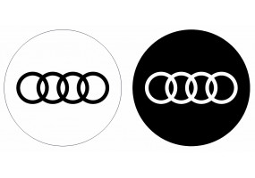 Sticker AUDI logo blanc noir