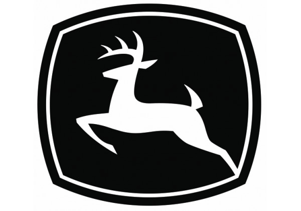 Sticker John Deere logo noir blanc pour deco voiture, murale, mobilier, etc
