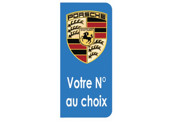 Sticker PORSCHE plaque immatriculation