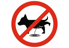 Sticker interdit aux animaux et dejections