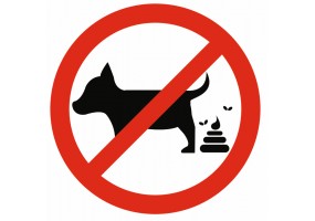 Sticker interdit aux animaux et dejections