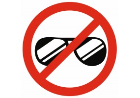 Sticker interdit port de lunette