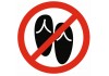 Sticker interdit port de tong et sandale