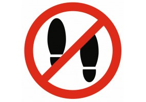 Sticker interdit port de chaussure