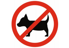 Sticker interdit aux chiens