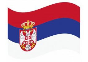 sticker drapeau Flottant Serbie