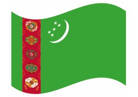 sticker drapeau Flottant Turkménistan