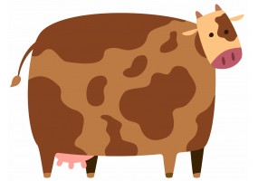 Sticker Vache marron silouhette