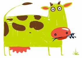 Sticker Vache flashy surprise