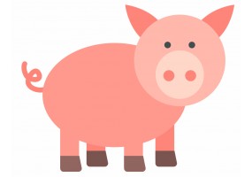 Sticker Cochon rose sans bouche