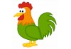 Sticker Coq vert et heureux