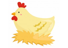 Sticker Poule en train de pondre