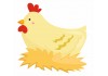 Sticker Poule en train de pondre