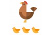 Sticker Poule et ses 3 poussins