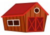 Sticker hangar de ferme rouge