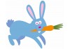 Sticker Lapin mange sa carotte