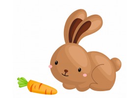 Sticker Lapin mimi avec sa carotte