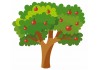 Sticker Fruits arbre pomme rouge