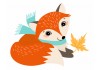 Sticker Renard dans feuilles