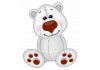 Sticker Ourson blanc peluche