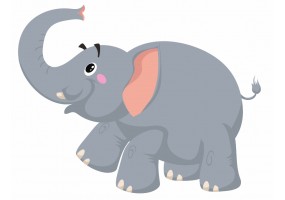 Sticker Elephant leve trompe