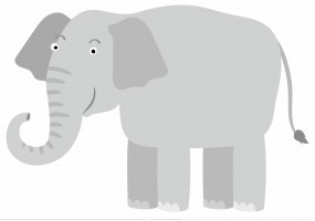 Sticker Elephant vieux gris