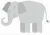 Sticker Elephant vieux gris