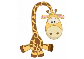 Sticker Girafe tombé sur quatre pattes