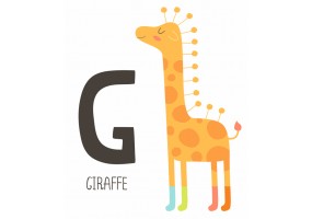 Sticker Girafe avec lettres