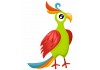 Sticker Perroquet plumage vert