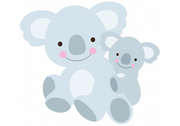 Sticker pour porte Bébé Koala - Koala Ourson - Filles - Garçons - Enfants -  85x205 cm