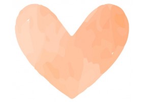 Sticker Coeur orange pastel