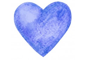 Sticker Coeur bleu delavé