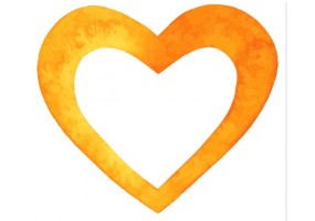Sticker Coeur orange avec vide intérieur