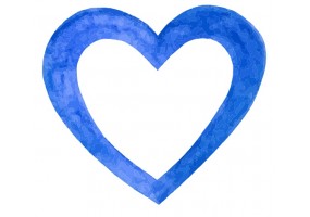 Sticker Coeur bleu avec vide