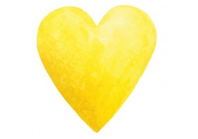 Sticker Coeur jaune eclair