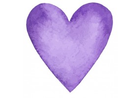 Sticker Coeur teinte violet