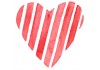 Sticker Coeur rayures rouge